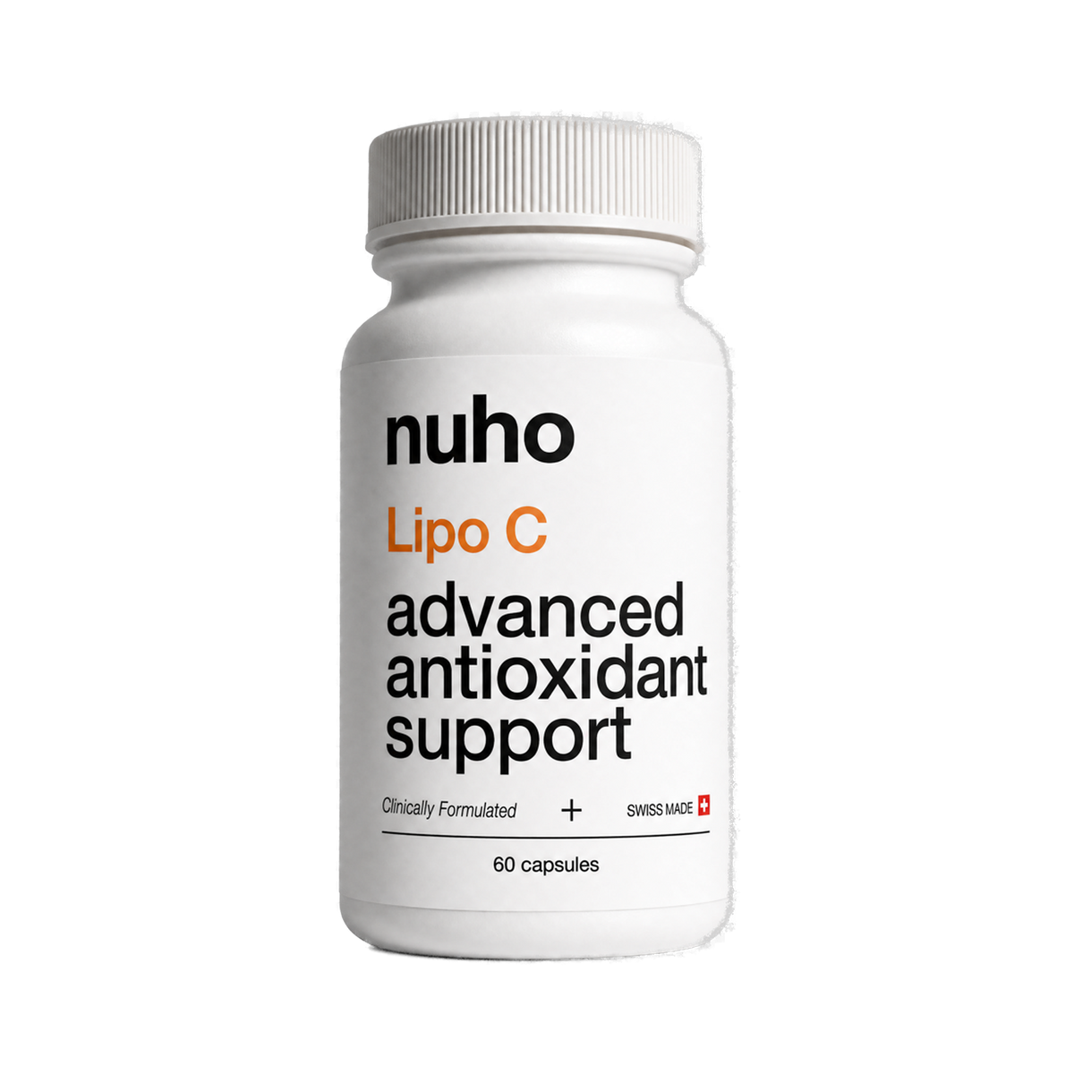 Flacon nuho Lipo C, vitamine C liposomale, 60 gélules, face avant
