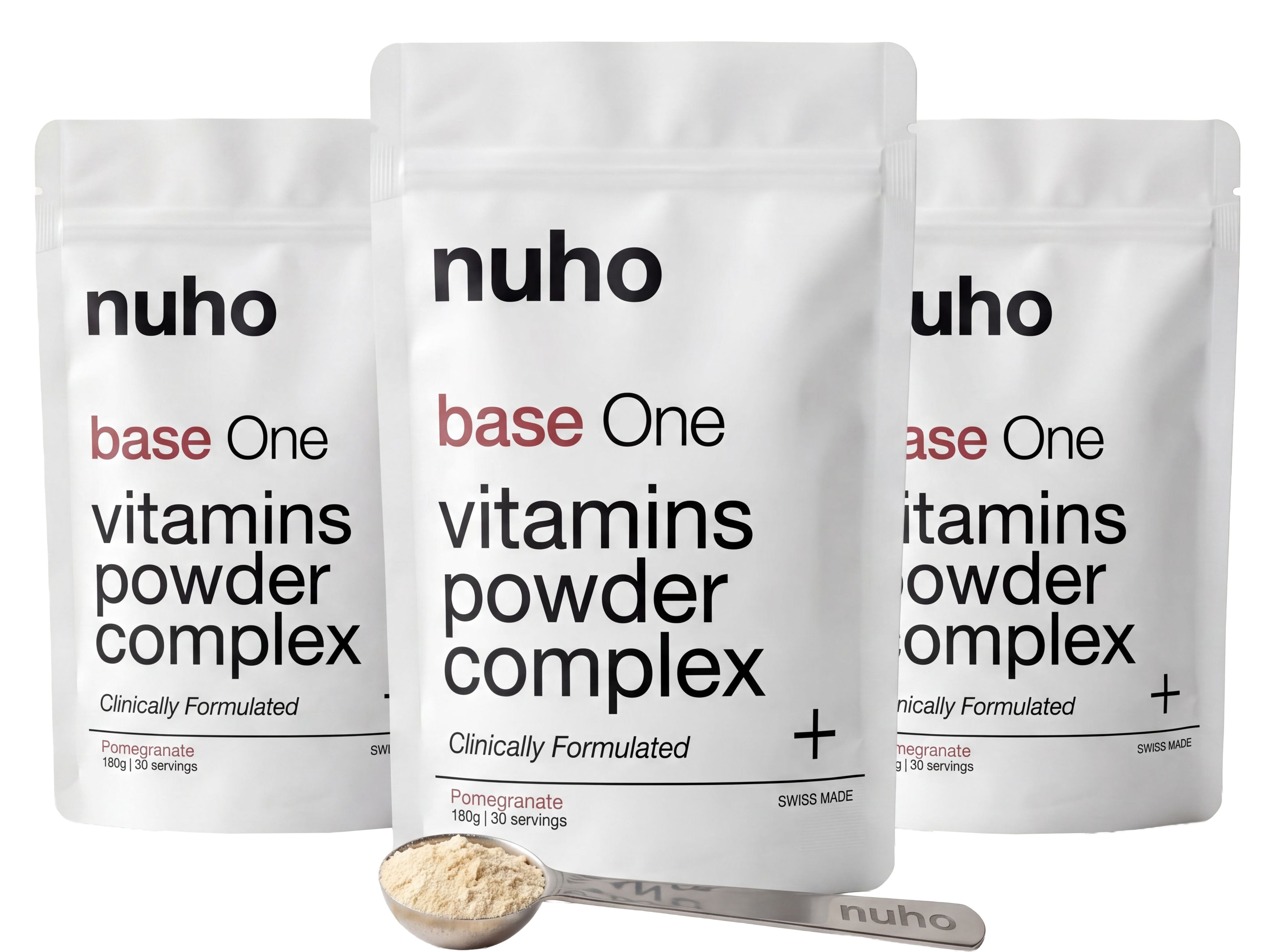 base One nuho — pack 3 mois avec cuillère doseuse, multivitamine suisse en poudre